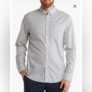 Original Penguin NWT Woven Printed Poplin Long Sleeve Shirt Size Medium